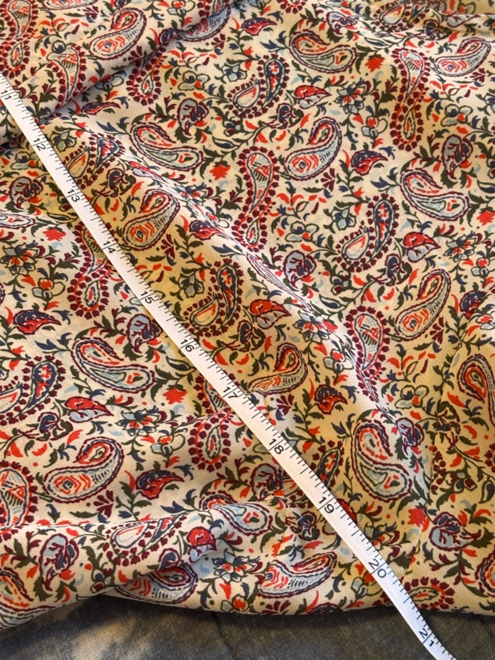 GAP Paisley Button-Front Long Sleeve Dress in Cream, Red & Navy Women’s Large - Picture 5 of 9